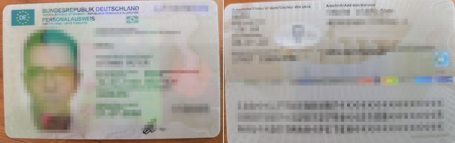 Personalausweis von Internetbetrüger