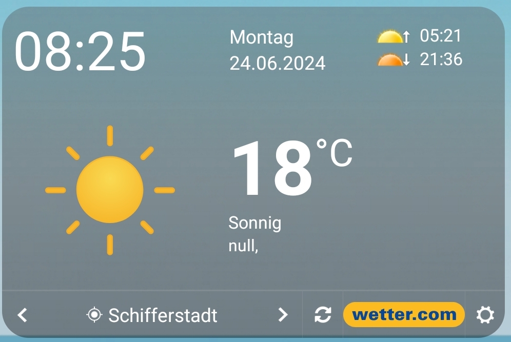 Wetterbericht für Montag, 26. Juni 2024