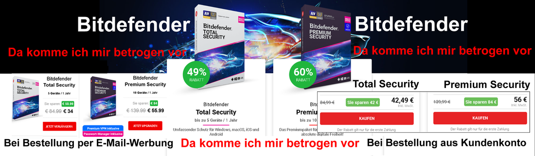 Von Bitdefender komme ich mir betrogen vor