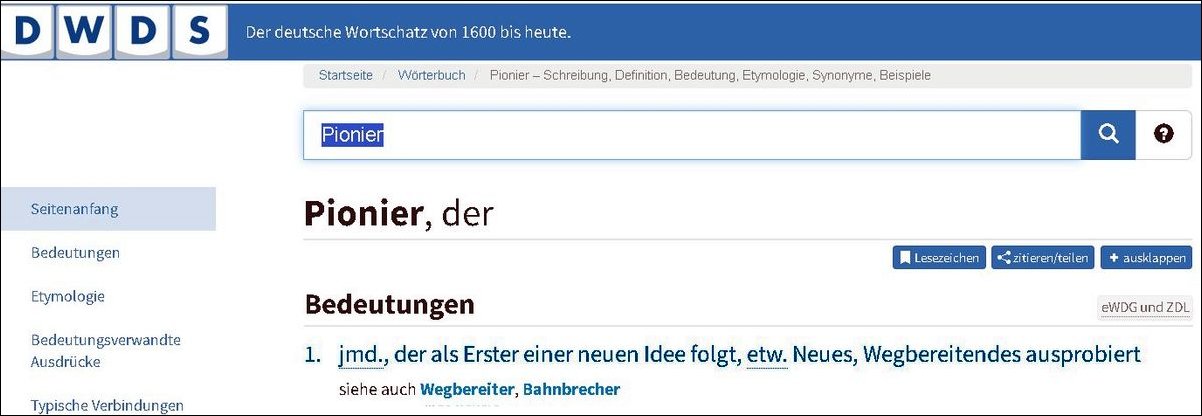 deutsches Wortschatzlexikon von 1600 bis heute