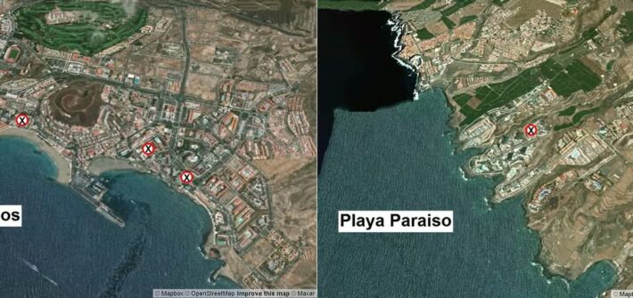 Unterschiedliche Gegenden von Los Christianos und Playa Paraiso auf Teneriffa