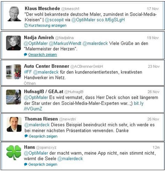 Twitter-Komplimente für Werner Deck