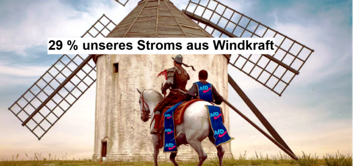 AfD Titel Windkraft und Statisa - 2024 kamen 20 Prozent unseres Stroms aus Windkraft