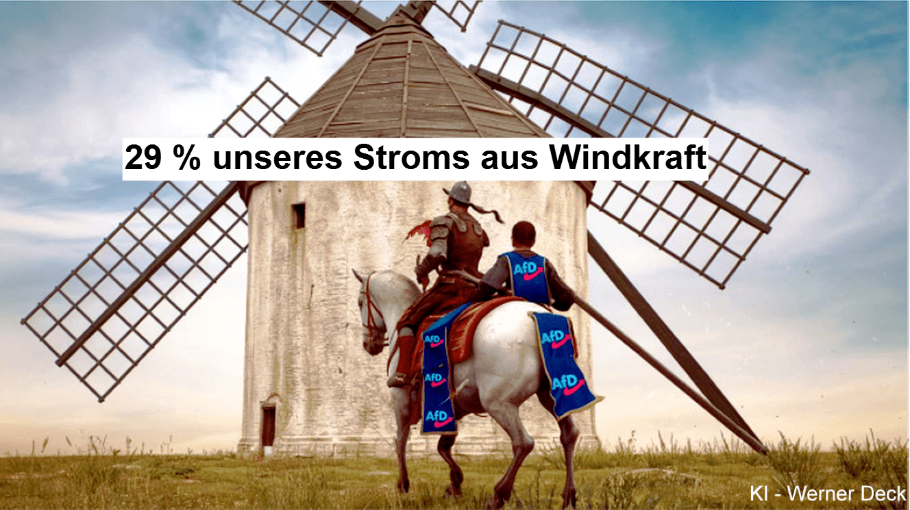 AfD Titel Windkraft und Statisa - 2024 kamen 20 Prozent unseres Stroms aus Windkraft