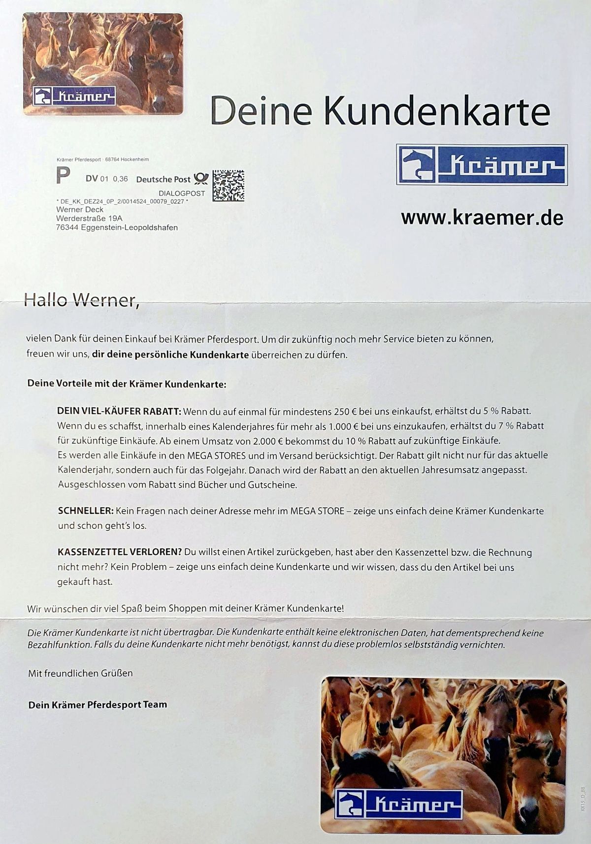 Krämer Pferdesport duzt mich ungefragt