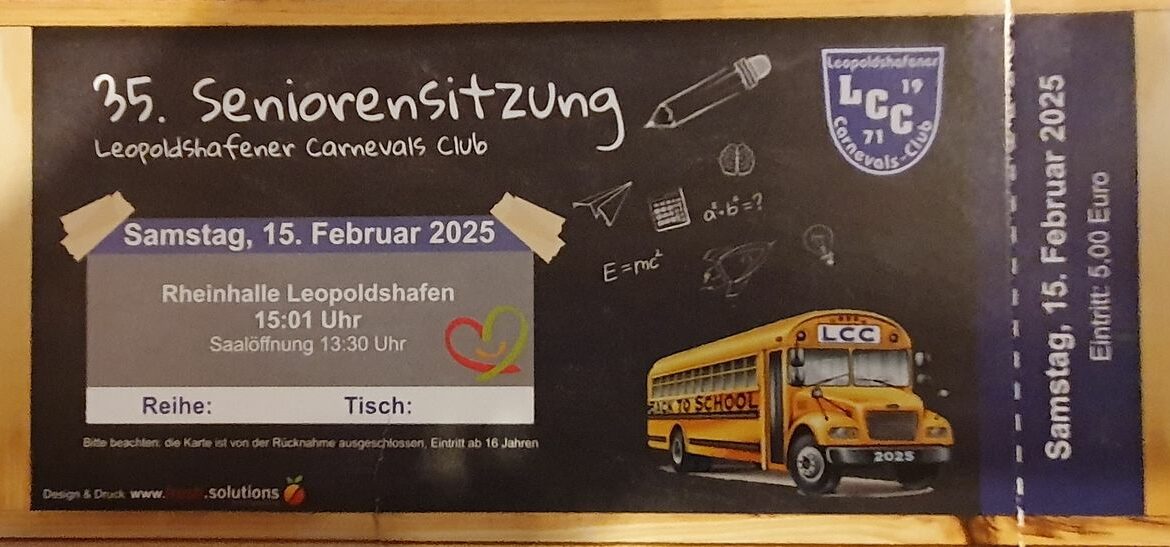 Seniorenprunksitzung des Leopoldshafener Carnevals Club am 15. Februar 2025