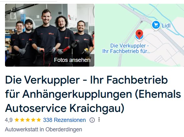 Sensationelle Google-Bewertung von Die Verkuppler