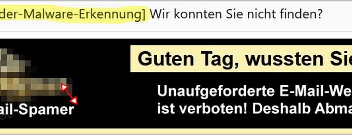 Spam E-Mail E-Mail-Werbung ist verboten Der Spammer wird abgemahnt