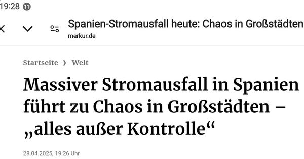 Chaos Stromausfall in Spanien