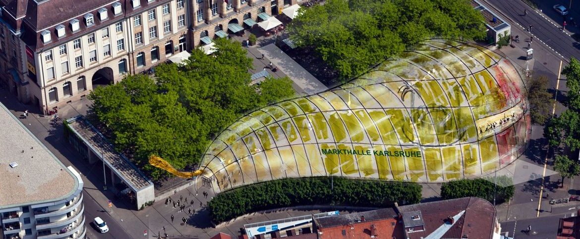 Entwurf einer neuen Markthalle in Karlsruhe