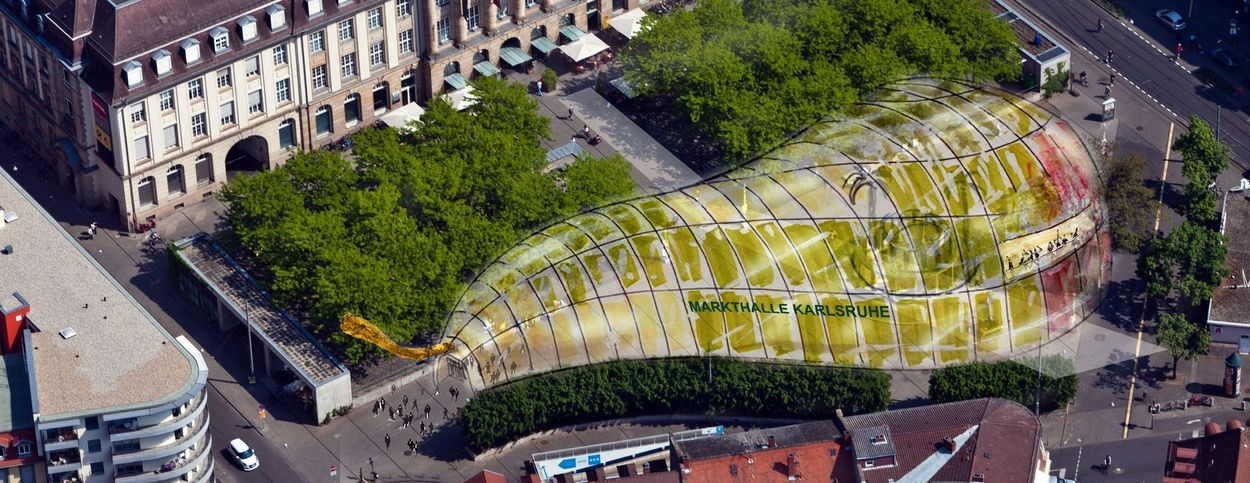 Entwurf einer neuen Markthalle in Karlsruhe