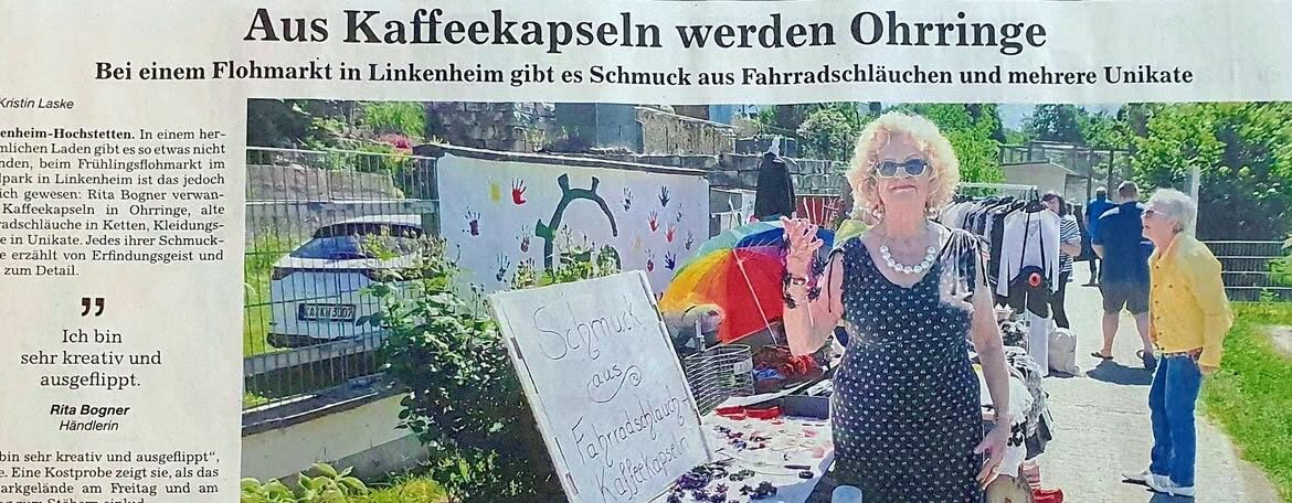 Nachhaltiger Schmuck aus Fahrradreifen und Kaffeekapseln von Rita Bogner