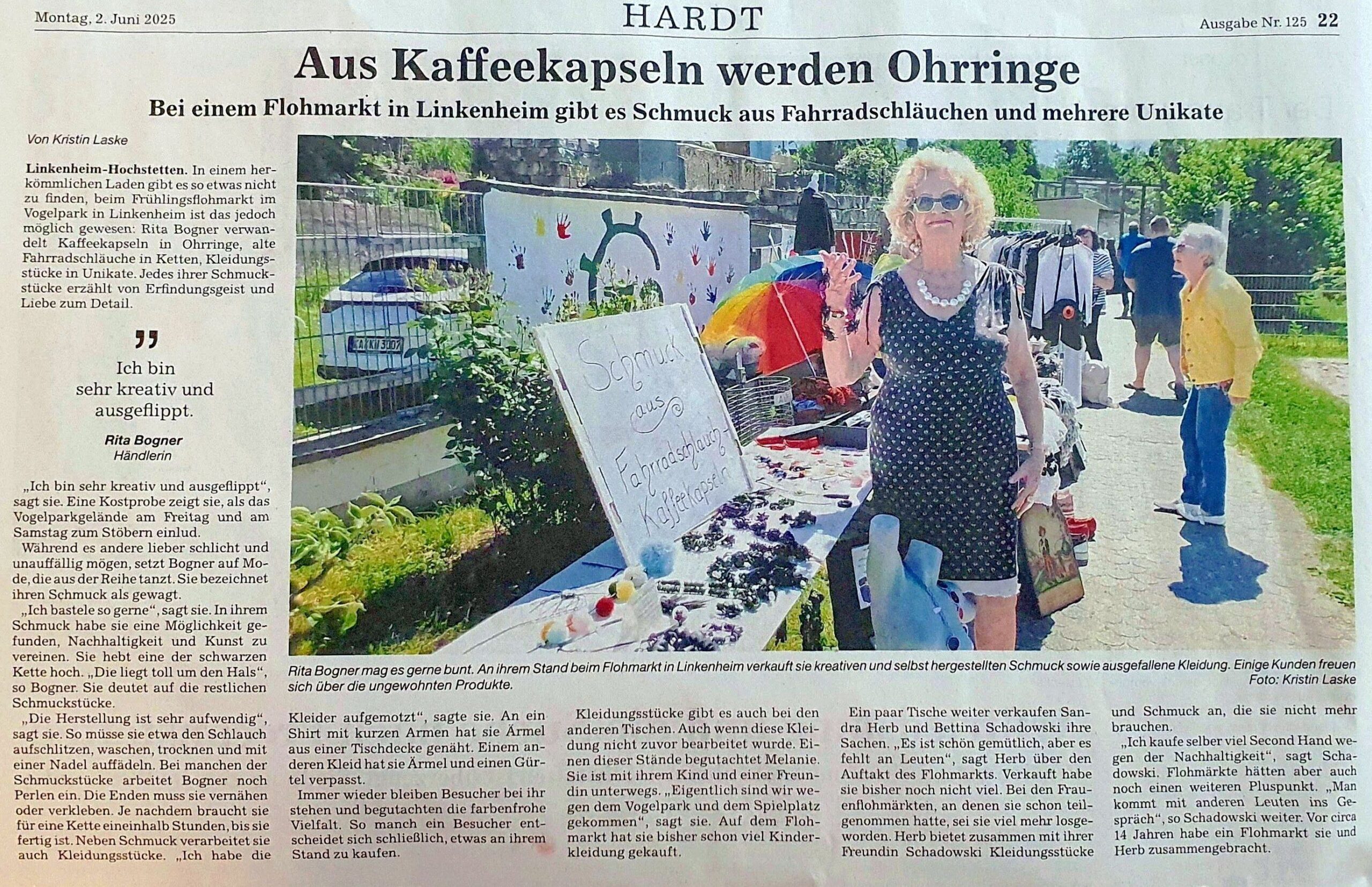 Nachhaltiger Schmuck aus Fahrradreifen und Kaffeekapseln von Rita Bogner
