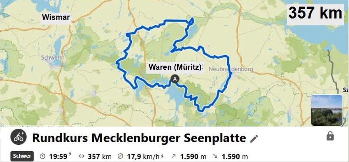 Radtour Mecklenburger Seenplatte Rundkurs mit Start in Waren Müritz Blogtitel