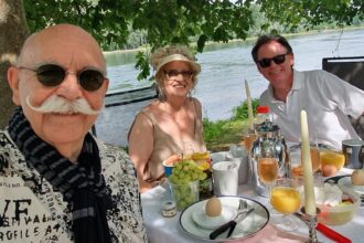 Rheinuferfrühstück mit Eva und Swen und unseren Rolls-Royce Oldtimern