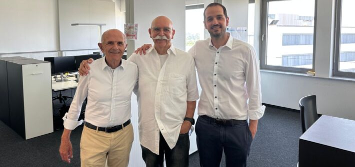 dr Carl-Heiner Schmid - Max Schmid und Werner Deck beim besuch in reutlingen