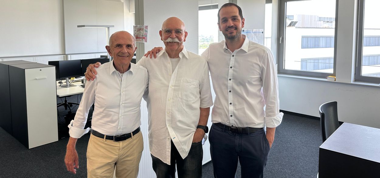 dr Carl-Heiner Schmid - Max Schmid und Werner Deck beim besuch in reutlingen