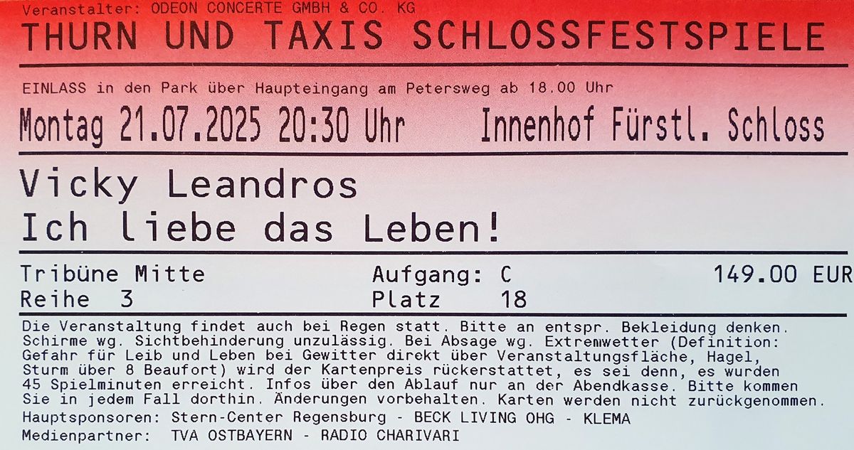 Abschiedskonzert Vicky Leandros in Regensburg