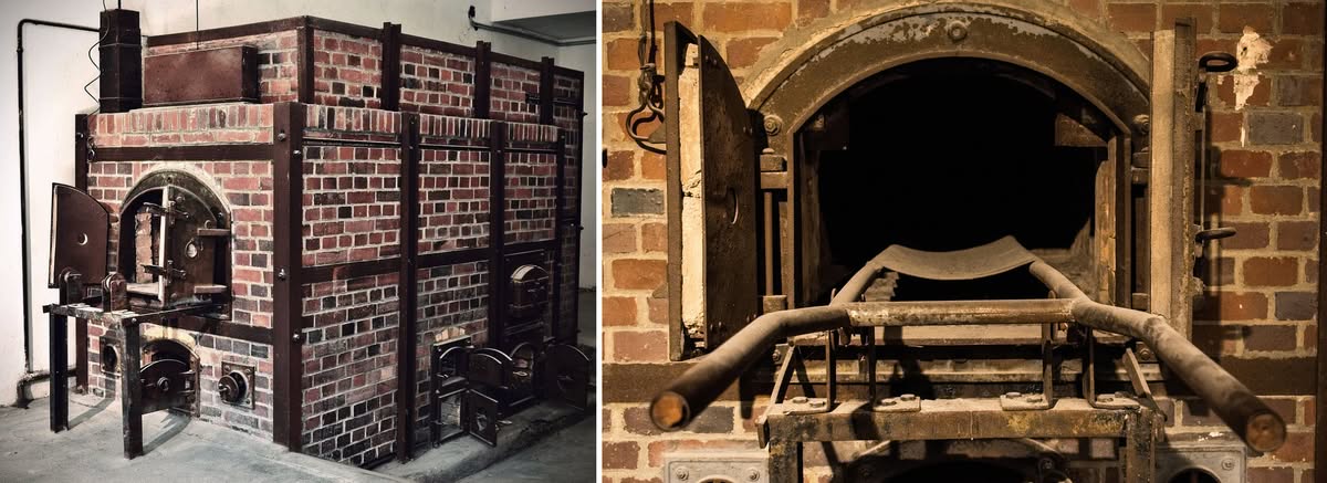Verbrennungsöfen im Krematorium der KZ-Gedenkstätte Dachau – Symbol für das Grauen des Holocaust und persönliche Erinnerung des Autors