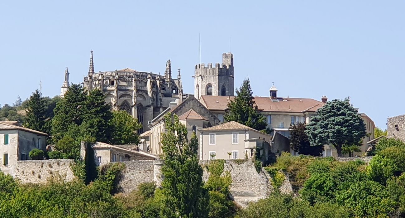 Panoramablick auf die Kathedrale in Viviers an der Rhone