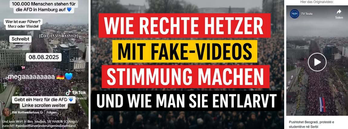 Manipuliertes Video behauptet fälschlich eine AfD-Massendemonstration in Hamburg