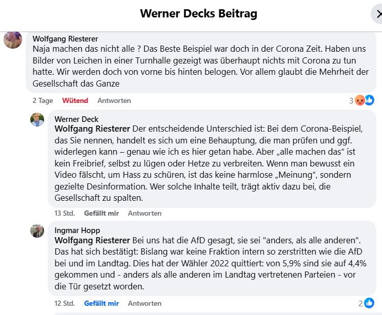 Kommentar zum Screenshot des Fake-Videos