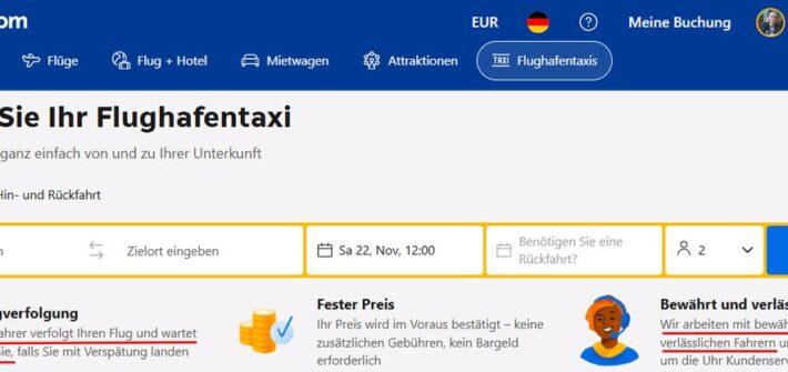 Flughafentaxi bei Booking.com gebucht. Abholung durch den Fahrer? Nie wieder!