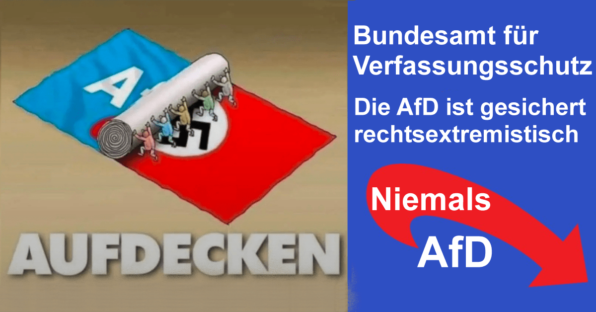 AfD gesichert rechtsextremistisch. Lügen und Hetze der AfD