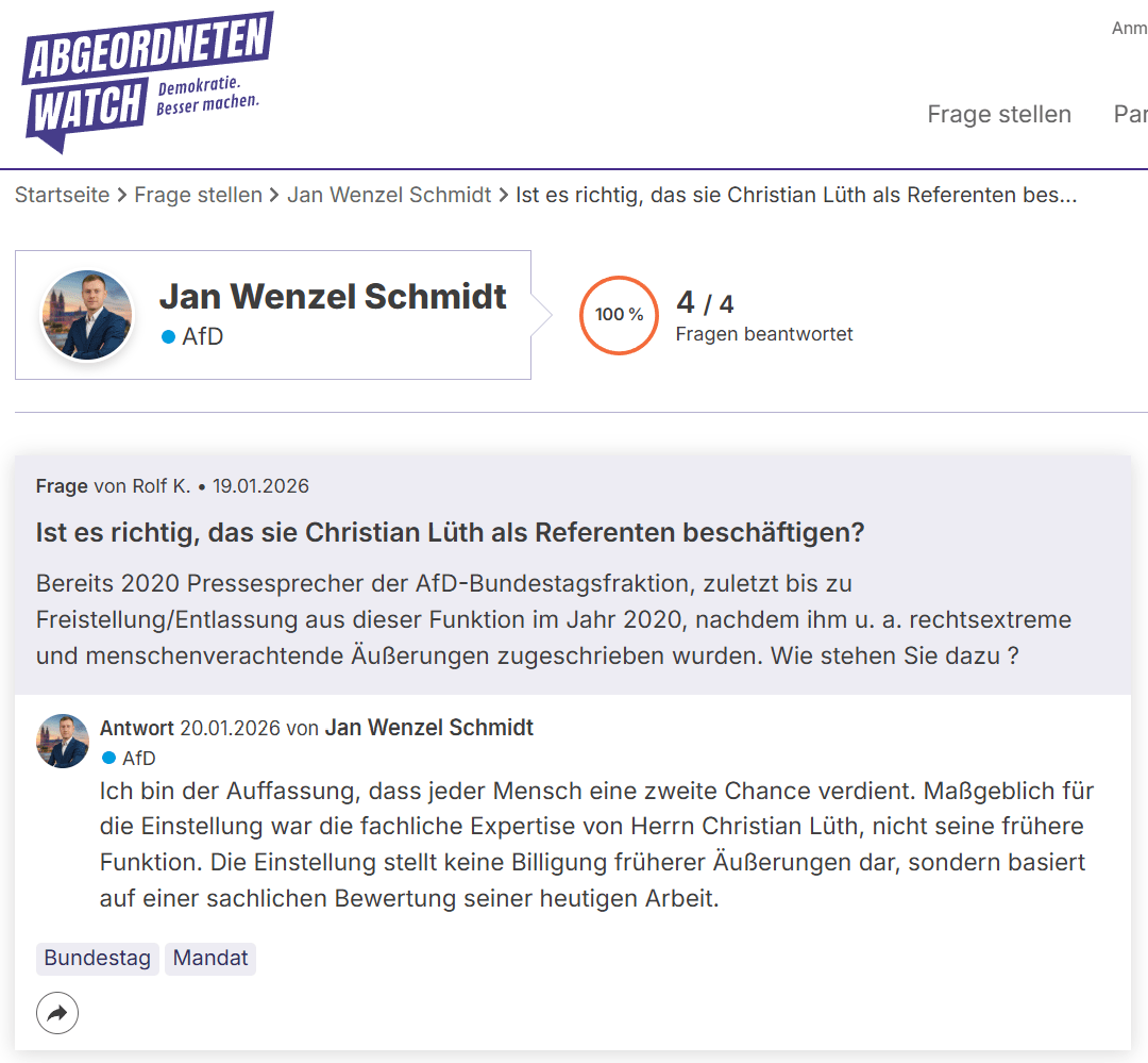 Dass Christian Lüth 2026 erneut im Bundestag arbeitet, wirft ein Schlaglicht auf die AfD im Bundestag 2026