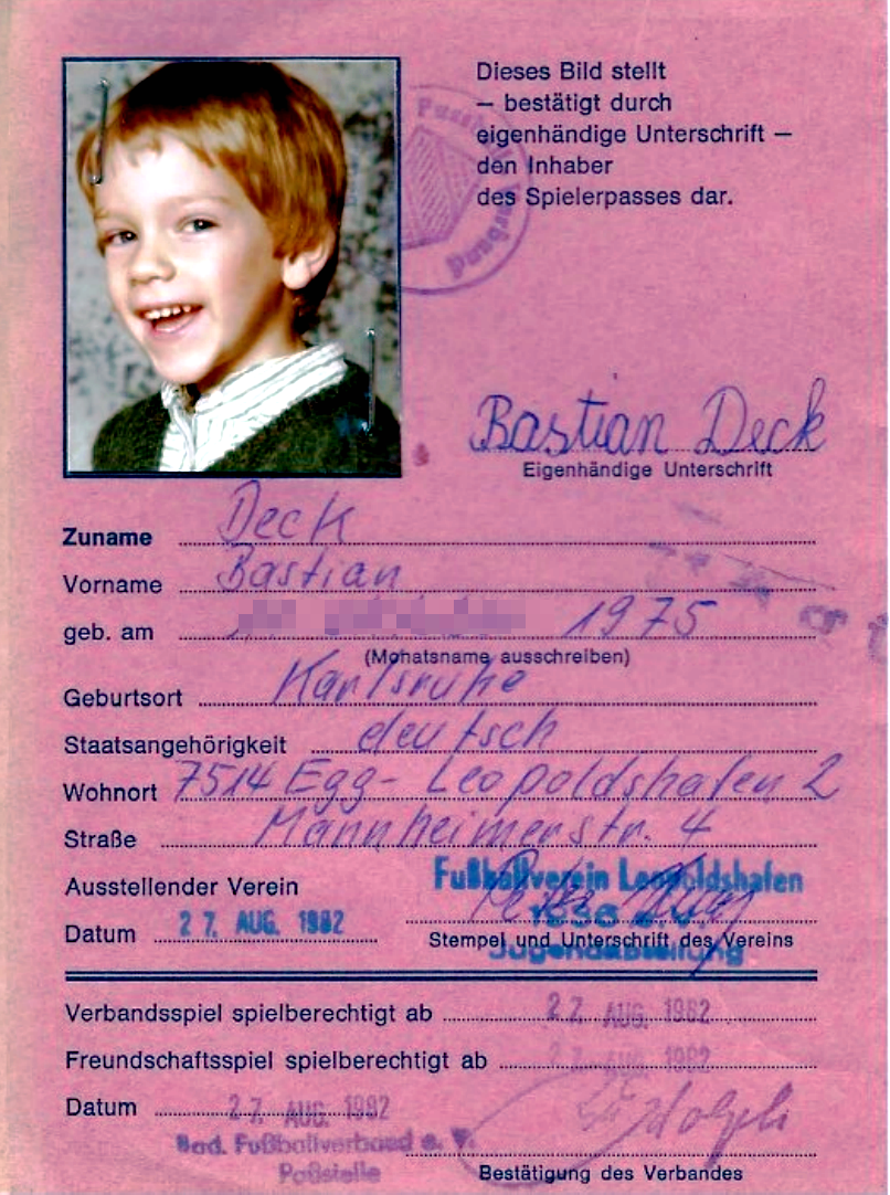 Spielerpass Bastian Deck