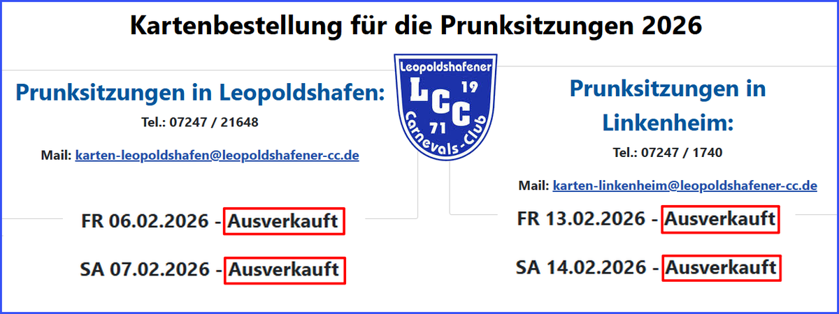 Faschingsprunksitzung des LCC Leopoldshafen 2026 – Tänze und Bühnenauftritte unter dem Motto Love is in the Air