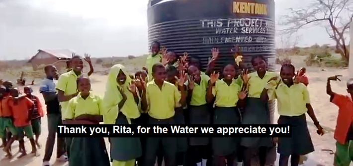 Dankesgruß an Rita von den Kindern der Schule in Dalu, Kenia