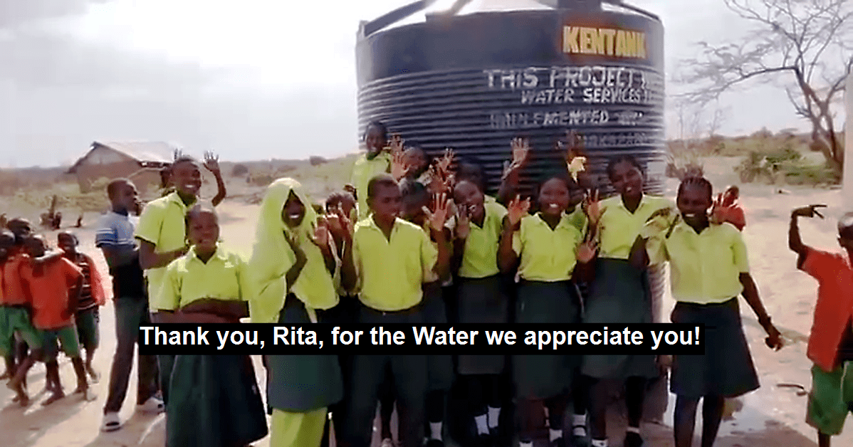 Dankesgruß an Rita von den Kindern der Schule in Dalu, Kenia