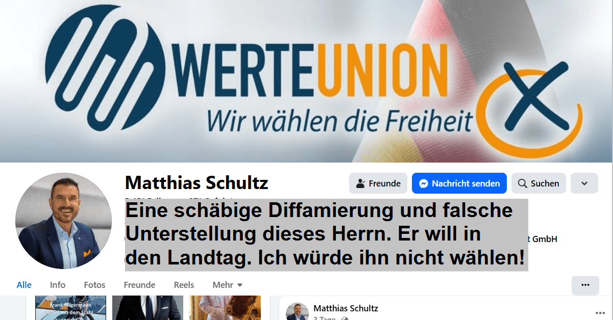 Facebook‑Dialog mit Matthias Schultz (Werteunion) zur irreführenden Schlagzeile ‚Milliarden für Kindergeld ins Ausland‘ und der nachträglichen Kumulierungsbehauptung