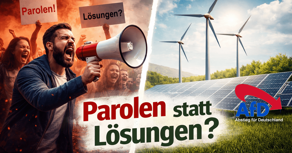 Laute politische Parolen vs erneuerbare Energien Realität Deutschland Windkraft Solar Fakten