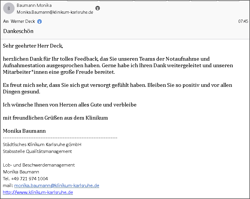 Dankesschreiben