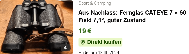 Aus Nachlass: Fernglas CATEYE 7 × 50 Field 7,1°, guter Zustand, kein Doppelblick