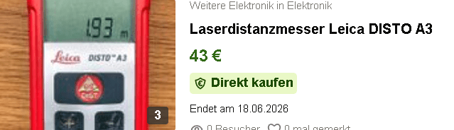 Laserdistanzmesser Leica DISTO A3