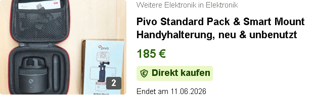 Pivo Standard Pack & Smart Mount Handyhalterung, neu & unbenutzt