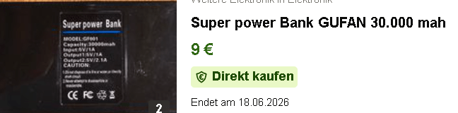 Super power Bank GUFAN 30.000 mah