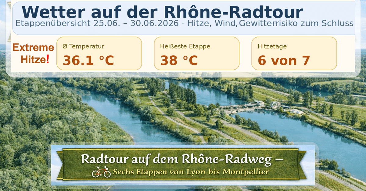 Start unserer Radtour entlang der Rhône: Von Lyon in mehreren Etappen bis Montpellier – unterwegs bei großer Hitze im Juni