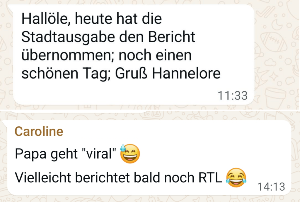 Bnn-Artikel über die Rhone Tour von Werner Deck. Tochter schreibt - Papa geht viral