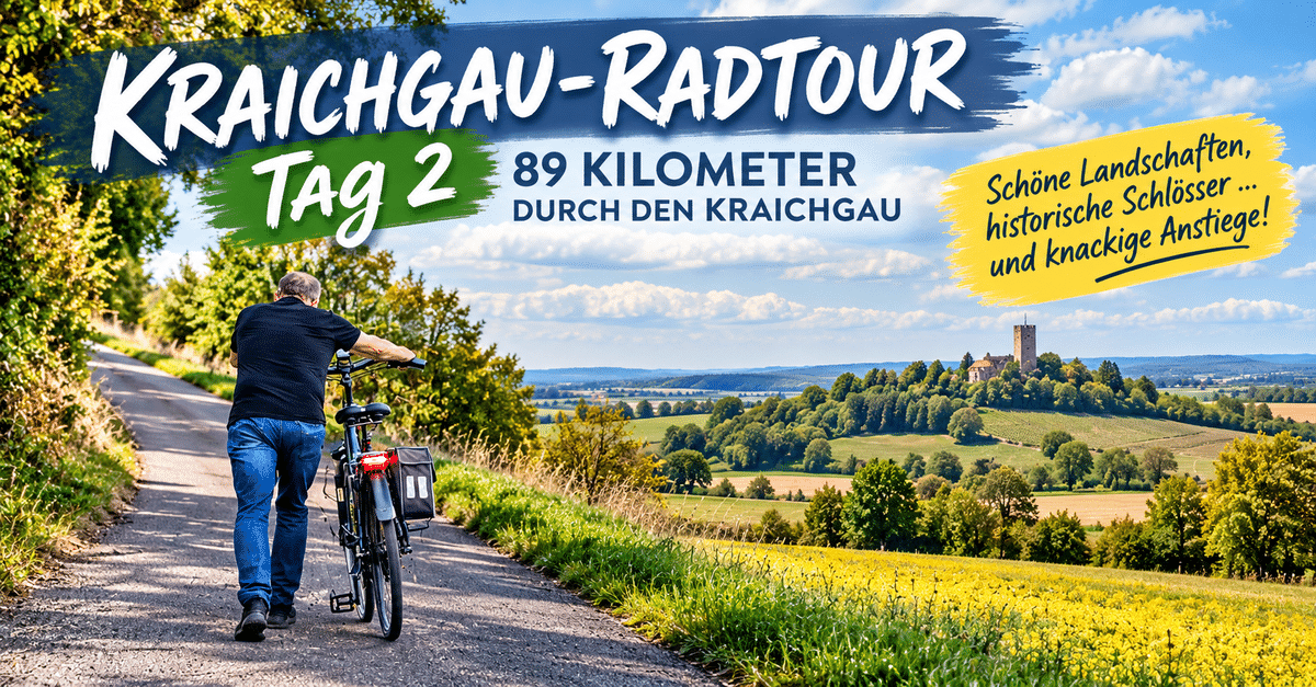 Bei der Kraichgau-Radtour musste an steilen Anstiegen das E-Bike geschoben werden
